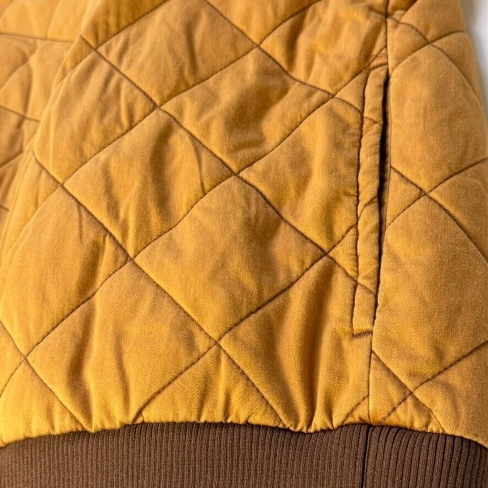 Wild Fable Quilted Bomber Jacket in Mustard Brown - Picture 7 of 9